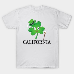 St Patrick's  Irish Shamrock CALIFORNIA, Irish Gift for Wife T-Shirt